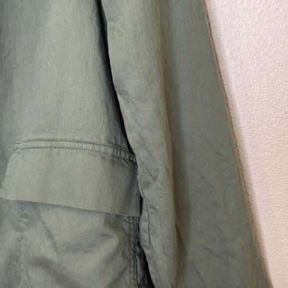 Eileen Fisher Lightweight Jacket Womens Size Small Green Organic Cotton Pockets - Picture 4 of 10